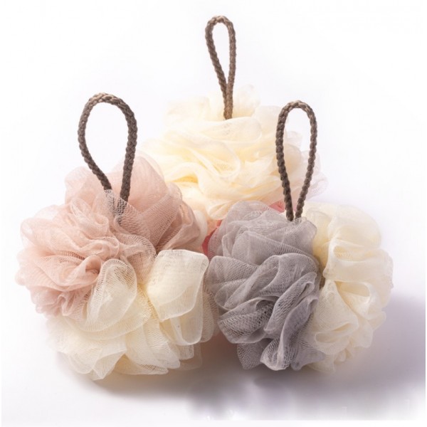 Мочалка для душу пінна "Pink-White", мочалка-шар