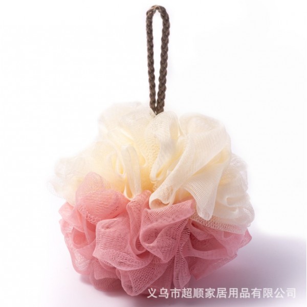 Мочалка для душу пінна "Pink-White", мочалка-шар