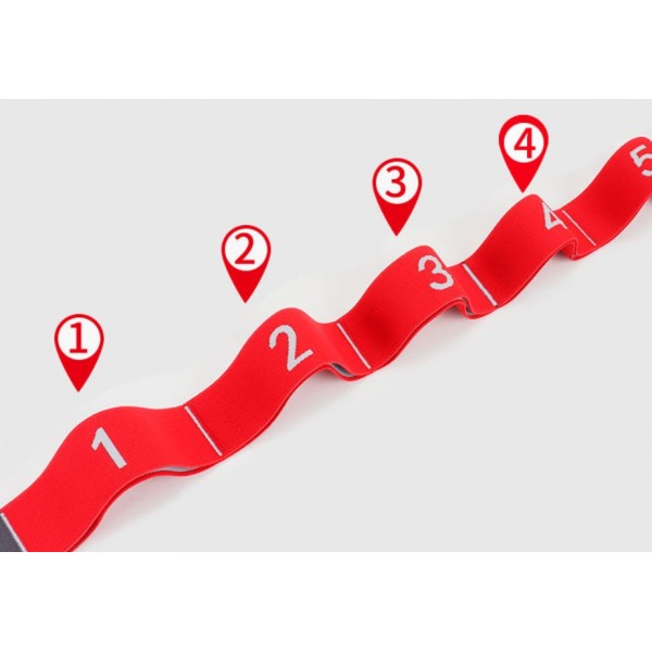 Еспандер-стрічка з петлями, гумова еластична фітнес-стрічка, еспандер з цифрами, на 6 петель Еспандер-стрічка з петлями, гумова еластична фітнес-стрічка, еспандер з цифрами, на 6 петель