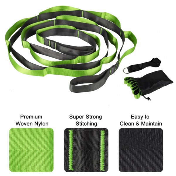 Фітнес-стрічка опору, тканинна, з петлями, тканинна фітнес-стрічка з петлями 2,7 м