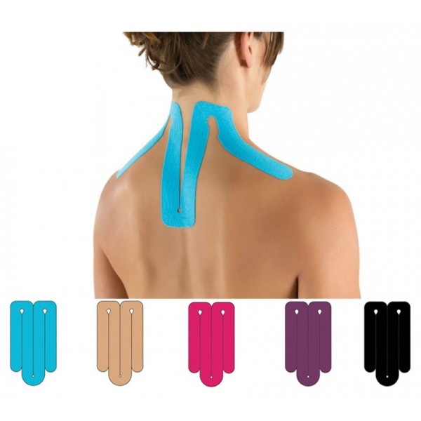 Тейп для шиї та спини Pre-cut, тейпи для зони шиї, кінезіо пластир для шиї (упаковка 2 шт)