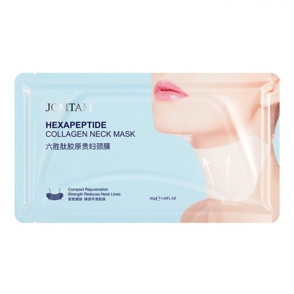 Маска колагенова для шиї Jomtam Hexapeptide Collagen Neck Mask, з пептидами, 1 шт