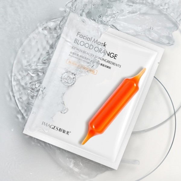 Тканинна маска для обличчя IMAGES Facial Mask Blood Orange, з екстрактом червоного апельсина, 1 шт