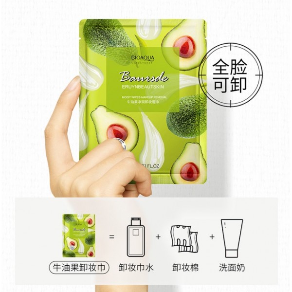 Серветка для зняття макіяжу BIOAQUA Seaucysket Baursde Eruynbeautskin з екстрактом авокадо, 1 шт