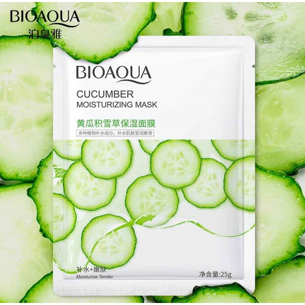 Тканинна маска для обличчя Bioaqua Cucumber Moisturizing Mask з екстрактом огірка, 1шт