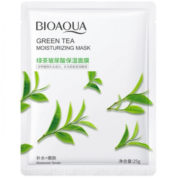 Тканинна маска для обличчя Bioaqua Green Tea Moisturizing Mask з екстрактом зеленого чаюя, 1шт