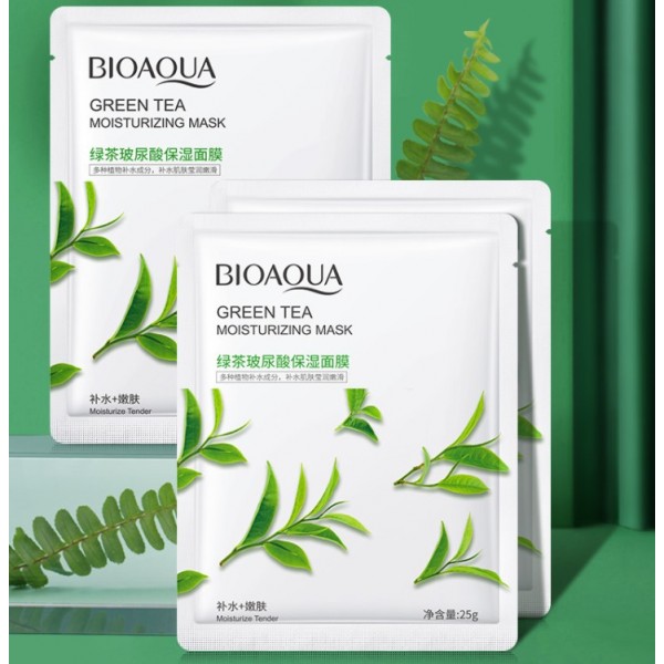 Тканинна маска для обличчя Bioaqua Green Tea Moisturizing Mask з екстрактом зеленого чаюя, 1шт