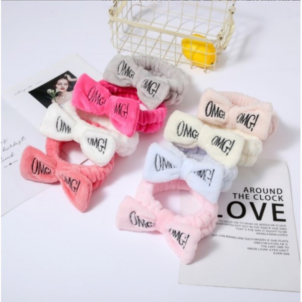 Пов'язка для макіяжу з бантиком "OMG", різні кольори