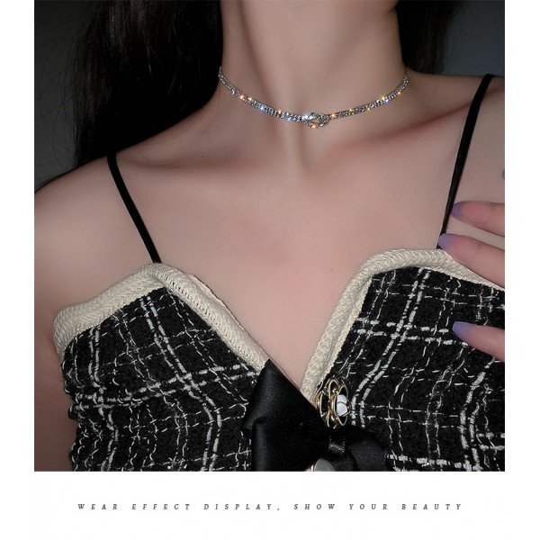 Чокер зі стразами "Shiny Knot", срібло