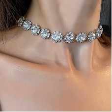 Чокер зі стразами камінням "Flower Mood", срібло