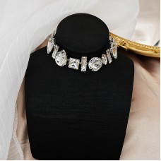 Чокер вечірній з великим камінням "Big Stone", срібло