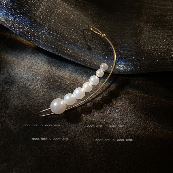 Сережка кафф з перлами "Elegant Star" 1 шт, золото