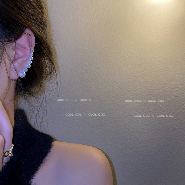 Сережка кафф з перлами "Elegant Star" 1 шт, золото