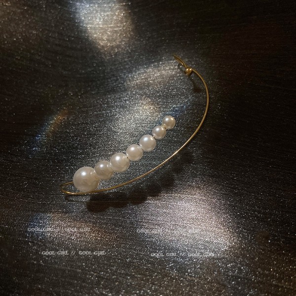 Сережка кафф з перлами "Elegant Star" 1 шт, золото