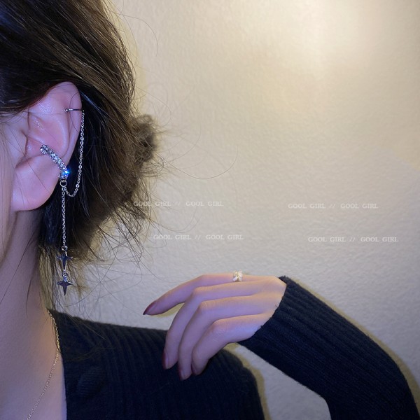 Сережка кафф зі стразами "Elegant Chrest" 1 шт