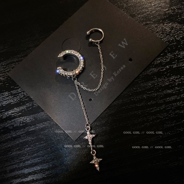 Сережка кафф зі стразами "Elegant Chrest" 1 шт