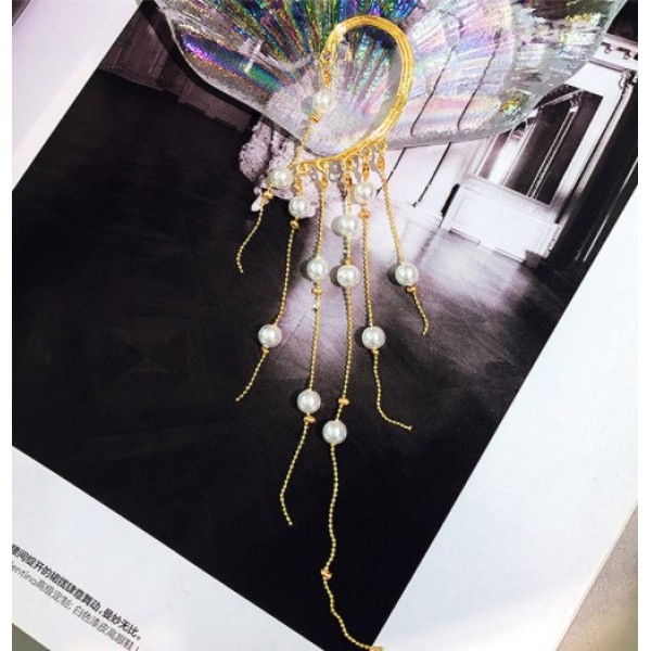 Сережка каффа з перлами "Pearl Star" 1 шт, золото