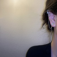 Сережка кафф зі стразами "Gold Gap", золото