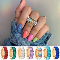 Кольцо "Rainbow Stones", размер 8, цвет золото/серебро