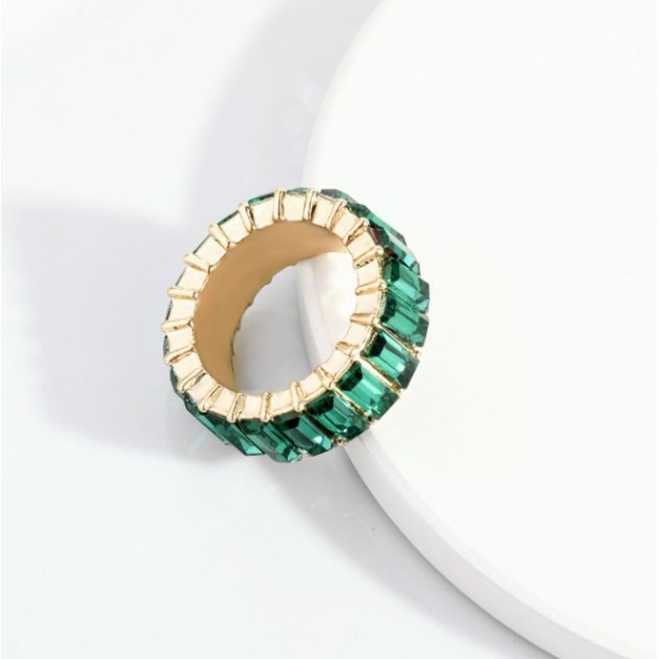 Кольцо "Rainbow Stones", размер 8, цвет золото/серебро