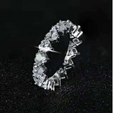 Каблучка із каменями у формі сердець "More Hearts", колір срібло, 1 шт