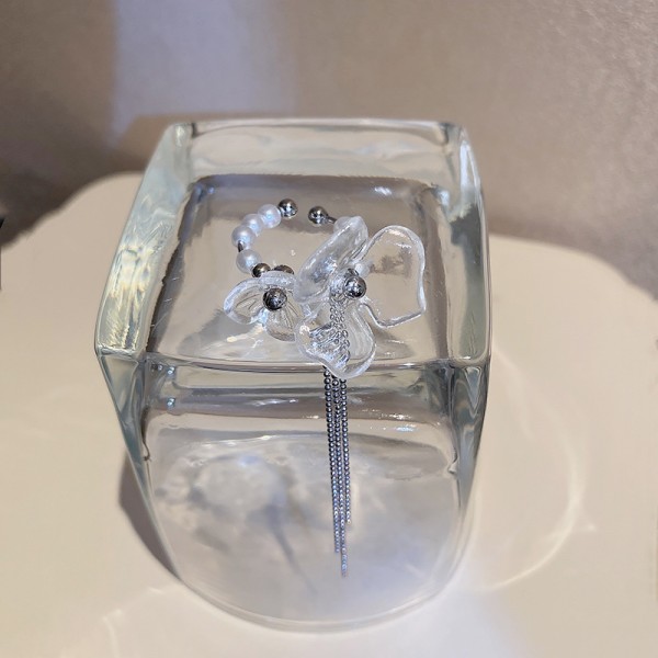 Кольцо с цепочкой и цветком "Silver Thread", серебро