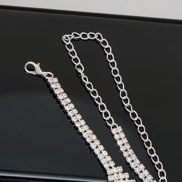 Набір: кольє зі стразами + сережки "Diana's Style", срібло