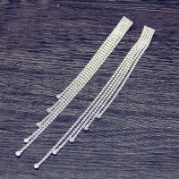 Сережки зі стразами "Silver Scattering", срібло