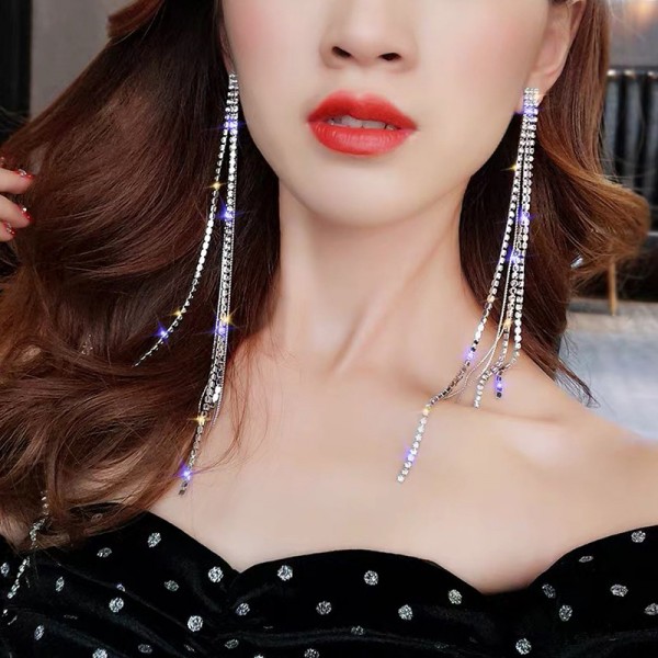 Сережки зі стразами "Star Threads", срібло