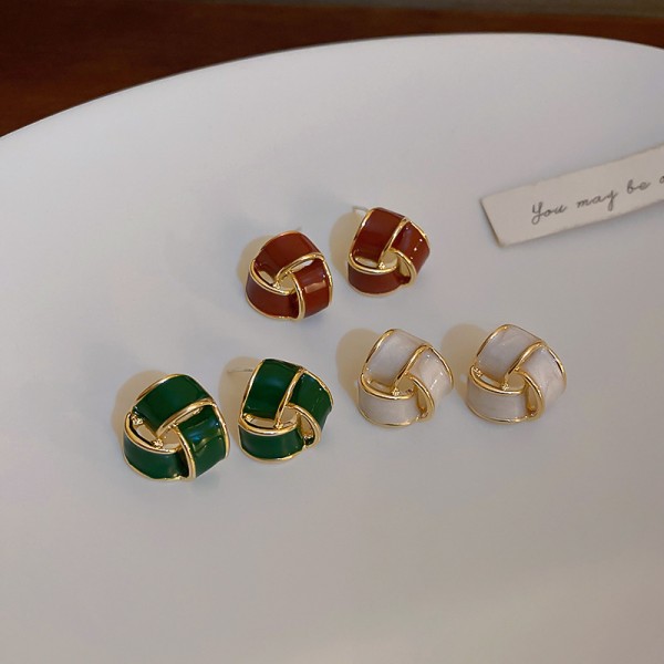 Серьги гвоздики "Weaving", разные цвета