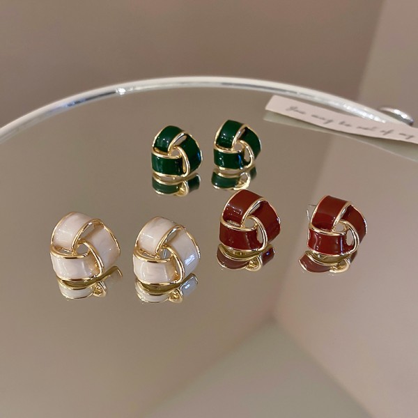 Серьги гвоздики "Weaving", разные цвета