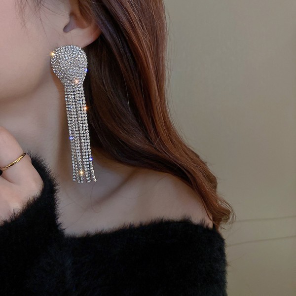 Серьги со стразами "Jellyfish", серебро