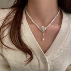 Ланцюжок із перлами та квіткою "Florence", золото