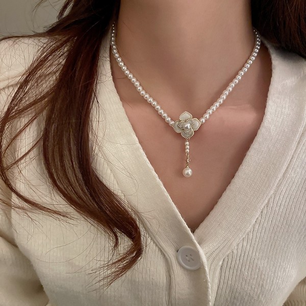 Ланцюжок із перлами та квіткою "Florence", золото