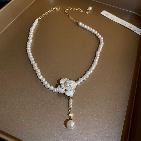 Ланцюжок із перлами та квіткою "Florence", золото