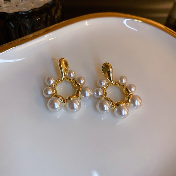 Сережки з перлами "Fan of Pearls", золото