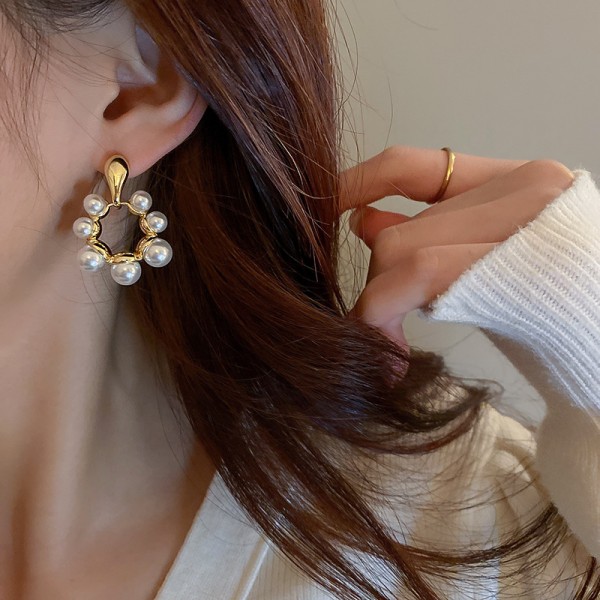 Сережки з перлами "Fan of Pearls", золото