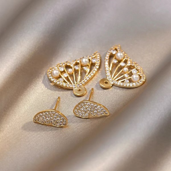 Серьги крылья бабочки "Fly of Butterfly", золото