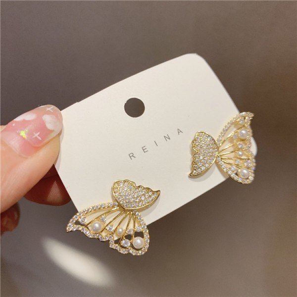 Серьги крылья бабочки "Fly of Butterfly", золото