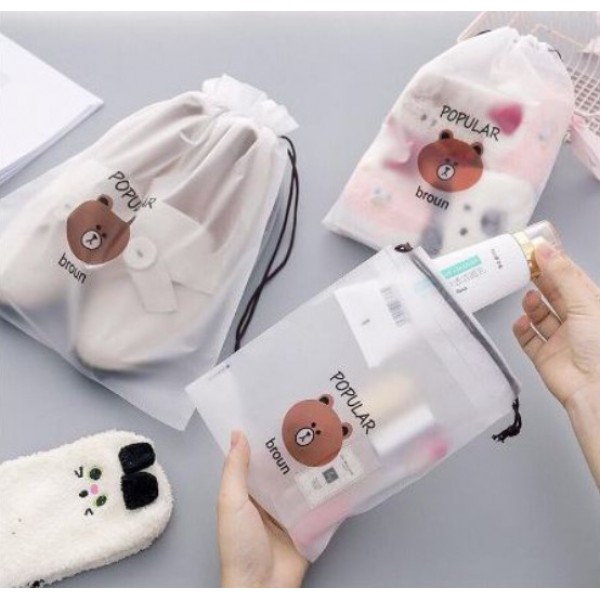 Пакет косметичний на зав'язках Popular Broun 16 х 20 см, 1 шт