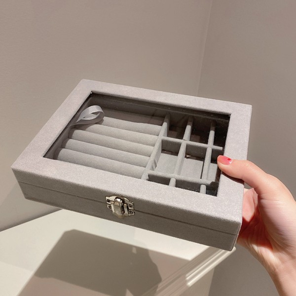 Органайзер для прикрас, 20×15×4,5 см, сірого кольору