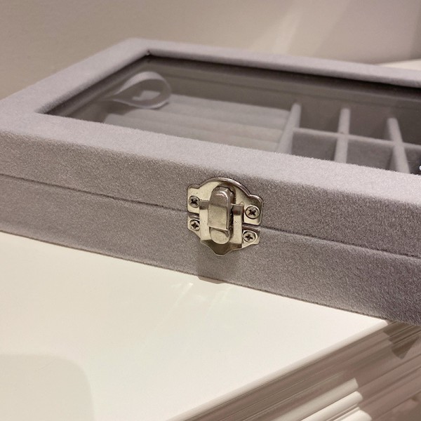 Органайзер для прикрас, 20×15×4,5 см, сірого кольору