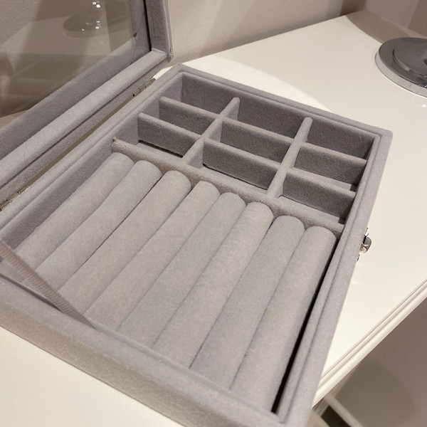 Органайзер для прикрас, 20×15×4,5 см, сірого кольору