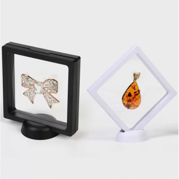 Коробка екран для зберігання прикрас чорна з поліетиленової плівки 7х7 см