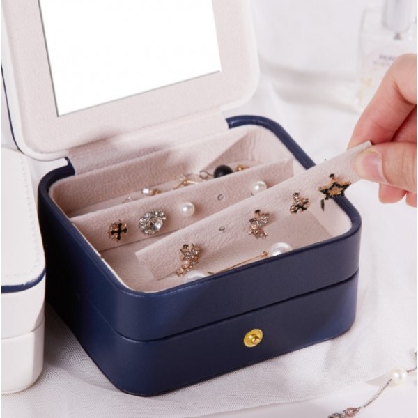 Органайзер для прикрас, двоярусний, із дзеркалом, 11×9×5,8 см