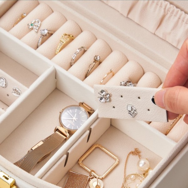 Органайзер для прикрас двоярусний на ключику 20×16×10 см, шкатулка для прикрас