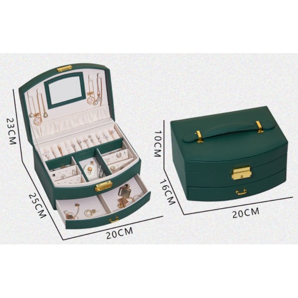 Органайзер для прикрас двоярусний на ключику 20×16×10 см, шкатулка для прикрас