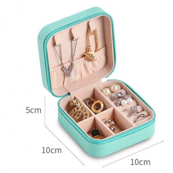 Органайзер для прикрас, компактний, на блискавці, 10×10×5 см, скринька для прикрас