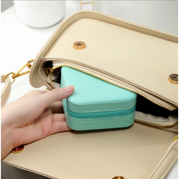 Органайзер для прикрас, компактний, на блискавці, 10×10×5 см, скринька для прикрас