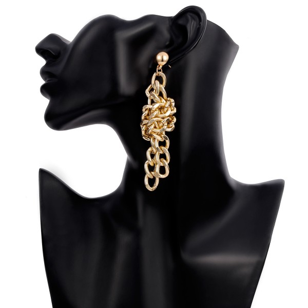 Серьги с крупными звеньями "Chain knot", 1 пара